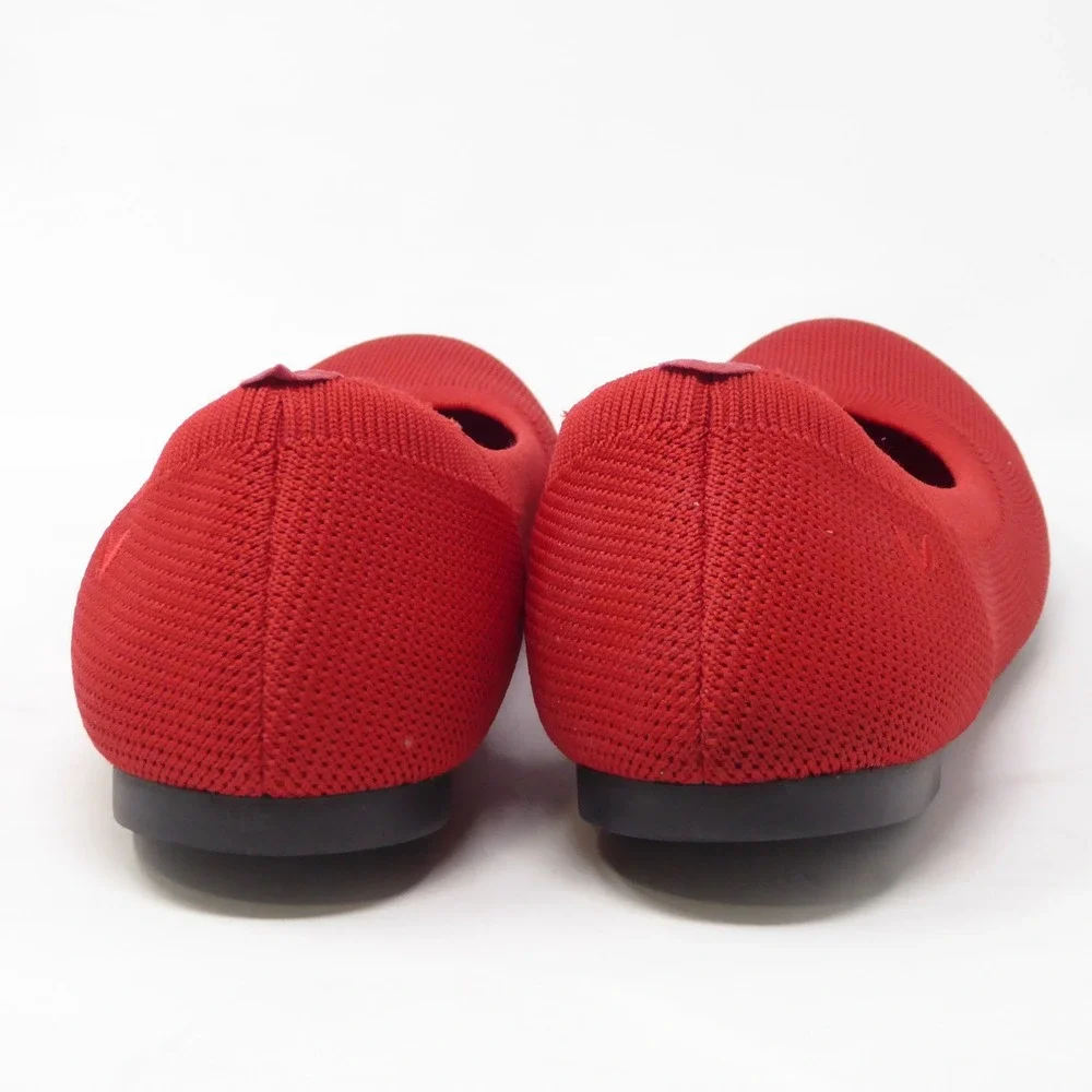 VIVAIA Womens Claire Walker Ballet Flats Red Knit Round Toe 40.5 / 9-9.5